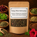 Ruby Mint Refresher Herbal Tea (Hibiscus, Mint, Rooibos)