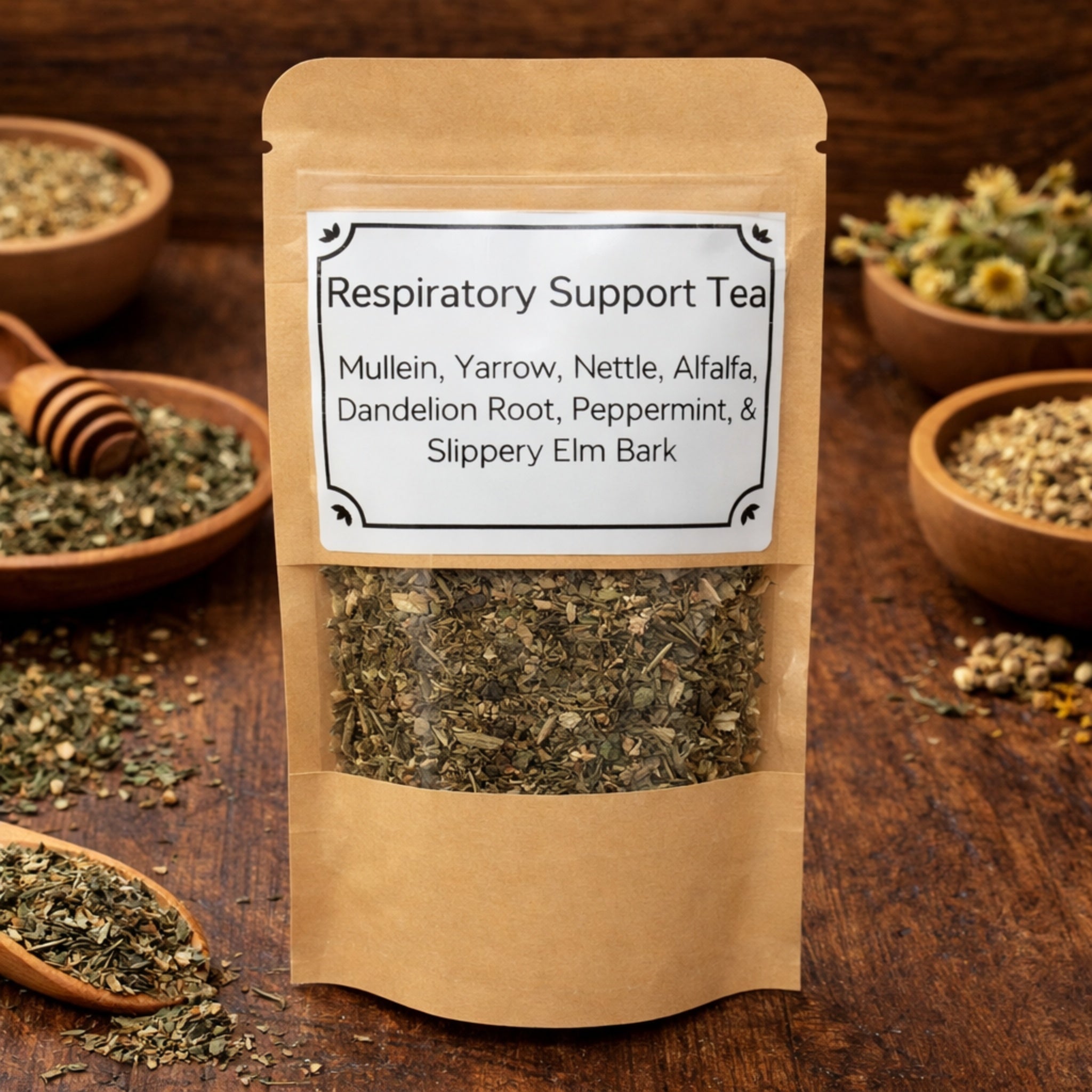 Respiratory Support Herbal Tea (Mullein, Yarrow & Nettle)